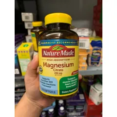 Viên Uống Bổ Sung Magie Nature Made Magnesium Citrate 250mg - Hỗ Trợ Xương Khỏe, Cơ Bắp Và Năng Lượng - 120 Viên