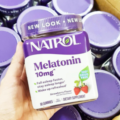 Kẹo Dẻo Ngủ Ngon Natrol Gummies 10mg - 90 Viên Vị Dâu, Hỗ Trợ Giấc Ngủ Sâu và Thư Giãn Tinh Thần