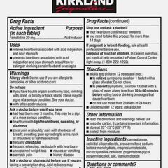Viên uống kiểm soát Acid dạ dày Kirkland Signature 20mg - Giảm ợ chua, trào ngược, cải thiện tiêu hóa - Hỗ trợ sức khỏe dạ dày
