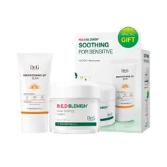 Sét Kem Dưỡng Dr.G R.E.D Blemish 70ml Phục Hồi Da + Chống Nắng Dr.G Brightening 20ml