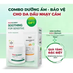 Sét Kem Dưỡng Dr.G R.E.D Blemish 70ml Phục Hồi Da + Chống Nắng Dr.G Brightening 20ml