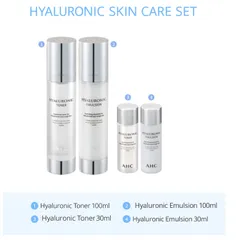 Set AHC Hyaluronic Dewy Radiance – Toner + Emulsion Dưỡng Ẩm Sâu, Căng Bóng Da, Phục Hồi Độ Ẩm