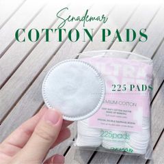 Bông Tẩy Trang Sendemar 100% Cotton 225 Miếng/Túi - Mềm Mịn, Không Xơ Bông