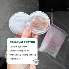 Bông Tẩy Trang Sendemar 100% Cotton 225 Miếng/Túi - Mềm Mịn, Không Xơ Bông