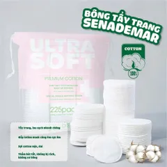 Bông Tẩy Trang Sendemar 100% Cotton 225 Miếng/Túi - Mềm Mịn, Không Xơ Bông 403746