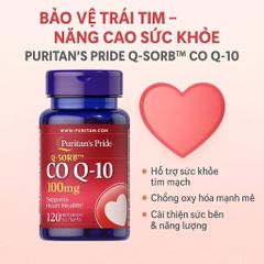 Viên hỗ trợ tim mạch CoQ10 Puritan’s Pride 100mg 120 viên, bảo vệ tim