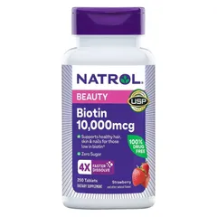 Viên uống Biotin Natrol 10000mg 250 viên, nuôi tóc, móng chắc khỏe