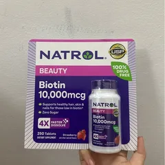 Viên uống Biotin Natrol 10000mg 250 viên, nuôi tóc, móng chắc khỏe