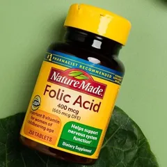 Viên uống bổ sung Folic Acid Nature Made 400mcg 250 viên, hỗ trợ thai kỳ