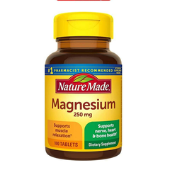 Viên uống bổ sung Magie Nature Made 250mg 100 viên - Hỗ trợ sức khỏe, cân bằng khoáng chất và giảm căng thẳng cho cơ thể