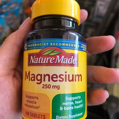 Viên uống bổ sung Magie Nature Made 250mg 100 viên - Hỗ trợ sức khỏe, cân bằng khoáng chất và giảm căng thẳng cho cơ thể