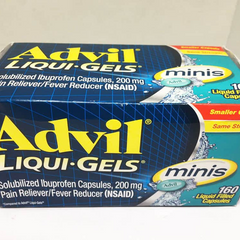 Viên Giảm Đau Hạ Sốt Advil Liqui-Gels Minis 200mg - 160 Viên Nang Lỏng Hấp Thụ Nhanh Chóng, Giảm Đau Đầu, Đau Cơ, Hạ Sốt Hiệu Quả