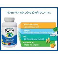 Viên uống bổ mắt Ocuvite Eye Vitamin cho người lớn 50+ - Tăng cường thị lực, bảo vệ mắt khỏi tác động từ thiết bị điện tử.