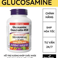 Viên Uống Hỗ Trợ Xương Khớp Webber Naturals Glucosamine MSM 120 Viên - Giúp Giảm Đau, Tăng Độ Linh Hoạt Cho Khớp