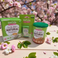 Đường Cỏ Ngọt 100% Tự Nhiên Natvia Úc - Hộp Tiết Kiệm Dễ Dàng Mang Theo, Vị Ngọt Dịu Dành Cho Thức Uống Hằng Ngày