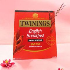 Trà Twinings English Breakfast Extra Strong - 80 Gói Trà Túi Lọc Đậm Vị Anh Quốc, Hương Vị Tuyệt Hảo Cho Mọi Thời Điểm