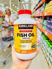 Viên uống dầu cá Kirkland Fish Oil 1000mg 400 viên - Giúp tăng cường sức khỏe tim mạch, hàng Mỹ chính hãng chất lượng cao.