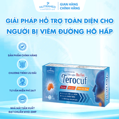 Viên ngậm Bổ Phổi Terocuf - Giảm Ho, Long Đờm, Khản Tiếng do Viêm Họng & Viêm Phế Quản (9 Viên) - Sản Phẩm Nutramed Hỗ Trợ Sức Khỏe