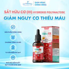 Siro Nurafer Bổ Sung Sắt 30ml - Hỗ Trợ Giảm Thiếu Máu, Dành Cho Trẻ Em Và Phụ Nữ Mang Thai - Nutramed