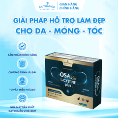 Viên uống Osaskin L-Cystine Plus hỗ trợ ngăn ngừa khô sạm, đẩy lùi nếp nhăn và làm đẹp da (30 viên) - Nutramed