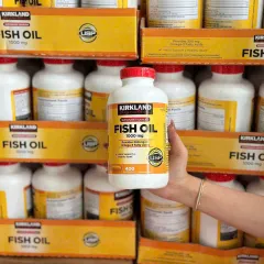 Viên uống Dầu cá Kirkland Signature 1000mg, 400 viên - Hỗ trợ sức khỏe tim mạch, chứa Omega-3 EPA & DHA từ cá sâu biển Mỹ