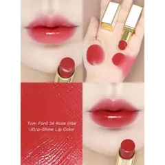 Son Tom Ford Soleil #34 Rose Irise - Son Môi Dưỡng Ẩm Màu Hồng Nhẹ, Vỏ Trắng Sang Trọng