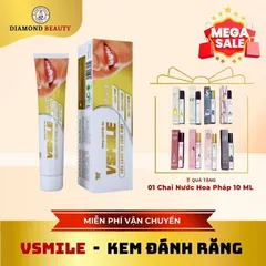 [Mua 1 + Tặng 1 Món Quà] - Kem đánh răng VSMILE 150g vị caphe thành phần thảo dượᴄ quý sản phẩm hàng đầu Việt Nam trắng 