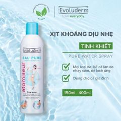 Xịt Khoáng Evoluderm Atomiseur Eau Pure 150ml - Dưỡng Ẩm Làm Dịu Da Hiệu Quả, Phù Hợp Mọi Loại Da, Sảng Khoái Sau Khi Trang Điểm