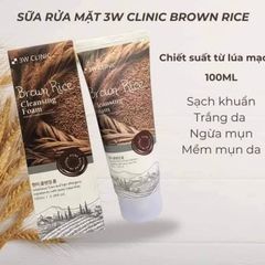 Sữa Rửa Mặt 3W Clinic Gạo - Sạch Sâu, Sáng Da, Chống Mụn, Dành Cho Mọi Loại Da, Chiết Xuất Tự Nhiên Từ Gạo, Hàn Quốc