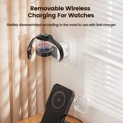 Sạc Nhanh Không Dây 3in1 Toocki - Sạc 15W An Toàn, Gọn Gàng, Tương Thích iPhone, Samsung, Đồng Hồ Thông Minh