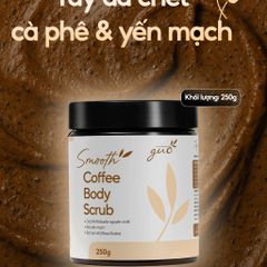 Tẩy Tế Bào Chết Body Cà Phê Robusta & Yến Mạch GUO 250g - Chăm sóc da mềm mịn, tẩy tế bào chết tự nhiên, hương cà phê thư giãn