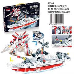 Đồ Chơi Lắp Ráp Robot Biến Hình - Bộ 3 Mô Hình Xe Ô Tô, Tàu Chiến, Tàu Thủy - Khuyến Khích Sáng Tạo Cho Trẻ Em