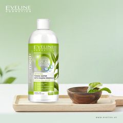 Nước Hoa Hồng Toner Eveline Trà Xanh Match Kiềm Dầu Magma 400ml - Dưỡng Da Chống Oxy Hóa, Phục Hồi Độ Ẩm Từ Chiết Xuất Tự Nhiên