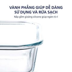 Hộp đựng thực phẩm thuỷ tinh Luminarc Purebox Putina hình tròn 1000ml - Chịu nhiệt, an toàn sức khoẻ, bảo quản thực phẩm hiệu quả