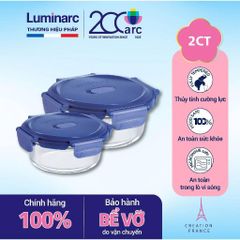 Hộp đựng thực phẩm thuỷ tinh Luminarc Purebox Putina hình tròn 1000ml - Chịu nhiệt, an toàn sức khoẻ, bảo quản thực phẩm hiệu quả