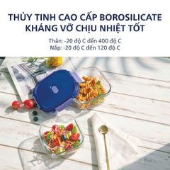 Hộp đựng thực phẩm thủy tinh Luminarc Purebox Putina hình tròn 650ml - Chịu nhiệt, an toàn cho sức khỏe gia đình