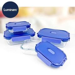 Hộp Đựng Thực Phẩm Thủy Tinh Luminarc Purebox - An Toàn Lò Vi Sóng, Máy Rửa Bát, Dung Tích 650ml/800ml/1040ml