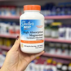 Viên Uống Magnesium Glycinate 240 Viên - Hỗ Trợ Giấc Ngủ, Căng Thẳng và Sức Khỏe Xương Khớp - Doctor's Best 100% Chelated