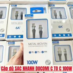 Dây Sạc Nhanh Docomi 100W - Hỗ Trợ Tất Cả Điện Thoại, Bảo Hành 6 Tháng, Đổi Mới 7 Ngày, Chất Lượng Đảm Bảo