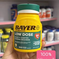 Bayer Aspirin 81mg 300 Viên - Hỗ Trợ Tim Mạch, Giảm Nguy Cơ Đột Quỵ, Sức Khỏe Sinh Lý Tốt