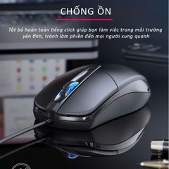 Chuột Gaming Có Dây BAK MS139 - Chuột Văn Phòng Chống Ồn, Thiết Kế Ergonomic, Dùng Cho Máy Tính và Laptop