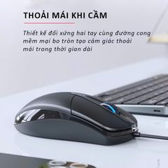 Chuột Gaming Có Dây BAK MS139 - Chuột Văn Phòng Chống Ồn, Thiết Kế Ergonomic, Dùng Cho Máy Tính và Laptop
