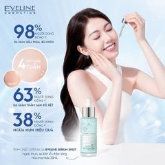 Tinh Chất Dưỡng Da Eveline Serum Shot 30ML - Ngừa Mụn, Se Khít Lỗ Chân Lông Niacinamide Cho Da Dầu, Hỗn Hợp, Mụn