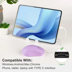 Chuột Không Dây Silent Click BAK5 - Thiết Kế Tiện Dụng Chất Lượng Cao Hỗ Trợ Kết Nối Type-C cho Laptop, PC, MacBook