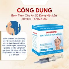 Bơm Tiêm Y Tế Đơn Lần 50ml TANAPHAR - Hộp 25 Chiếc Tiệt Trùng, An Toàn, Chất Lượng Cao