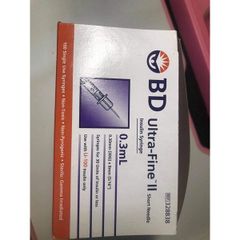 Bơm Tiêm Tiểu Đường BD Ultra Fine II 0.3ml, 0.5ml, 1ml - Kim Chích Insulin Dùng Một Lần Hộp 100 Cái