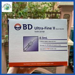 Bơm Tiêm Tiểu Đường BD Ultra Fine II 0.3ml, 0.5ml, 1ml - Kim Chích Insulin Dùng Một Lần Hộp 100 Cái