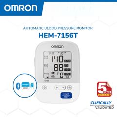 Máy Đo Huyết Áp Bắp Tay Omron HEM-7156T - Phát Hiện Nhịp Tim Bất Thường, Kết Nối Bluetooth - Bảo Hành Chính Hãng 5 Năm