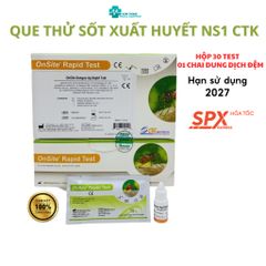 Que thử nhanh sốt xuất huyết Dengue NS1 CTK - Hộp 30 test (HSD 11/2027) - Phát hiện nhanh virus Dengue trong máu.