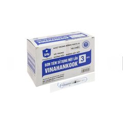 Bơm Kim Tiêm Vinahankook 3ml/cc - Hộp 100 Cây Chất Lượng Cao, An Toàn Y Tế, Sử Dụng 1 Lần